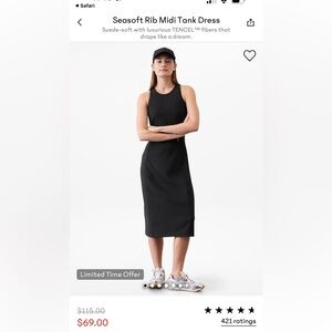 Athleta brown Ribbed Midi Tank Dress